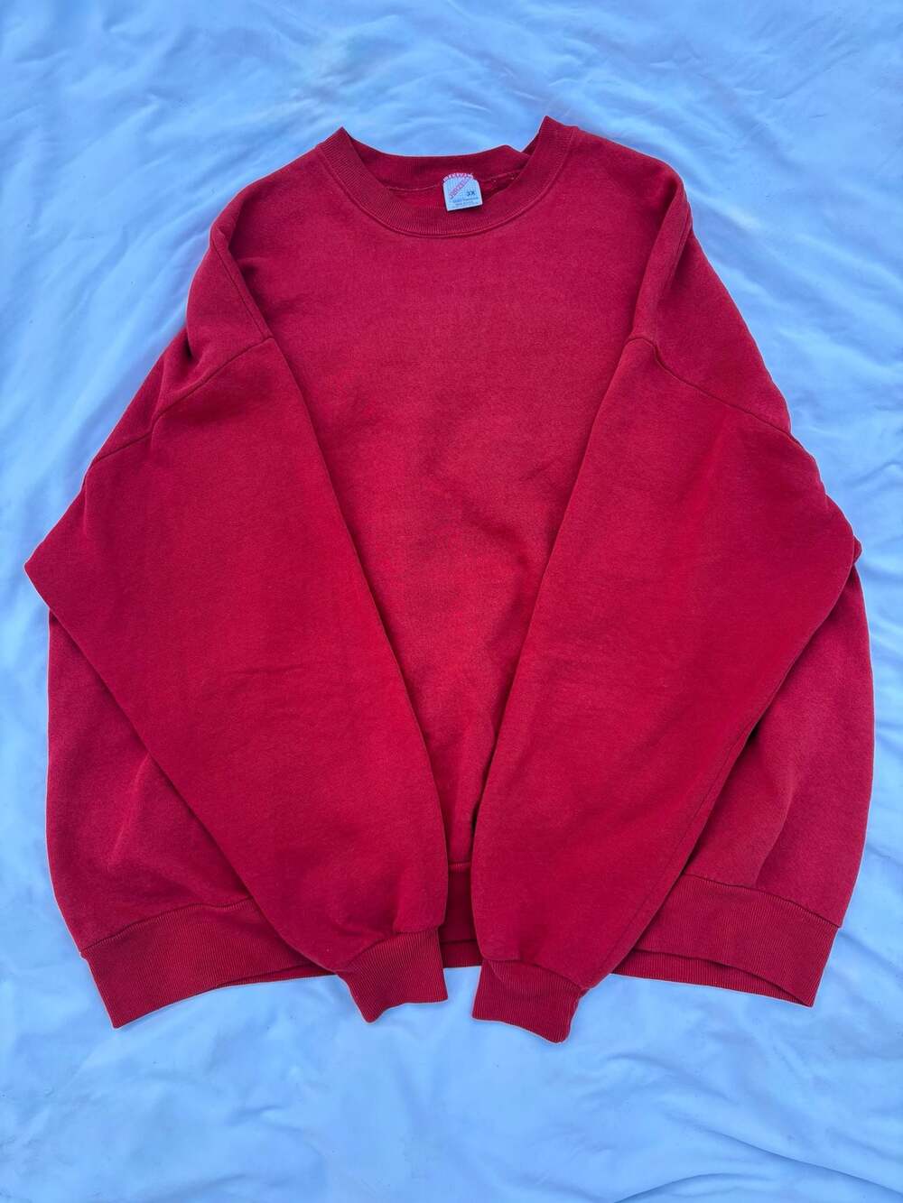 Vintage 90s Jerzees Solid Red Crewneck Sweatshirt
